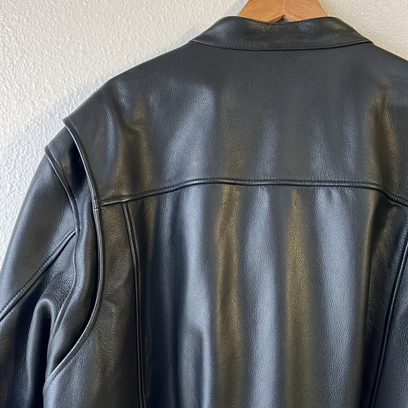 Harley Davidson Motorcycle Black Leather Riding Jacket 4XL - Picture 9 of 14
